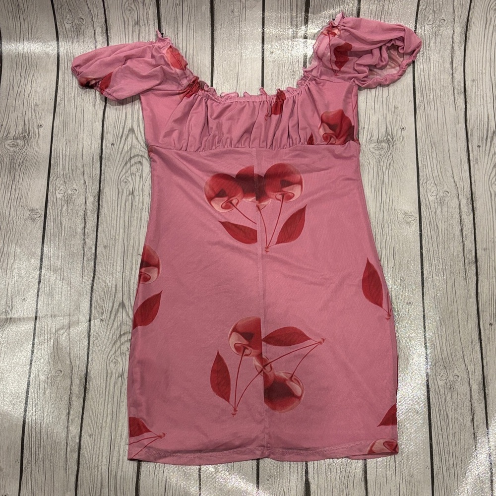 Forever 21 women’s size medium coquette cutie Pink Cherry Print Mini Dress - Picture 6 of 6